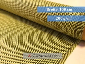Hybridgewebe 200g/m² Aramid, Carbon-Kevlar, Z-HGH-Twill200, Rollenversand! Köper - Foto 1 di 4