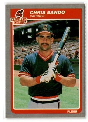 1985 Fleer #438 Chris Bando Cleveland Indians - VG Discolored - Image 1 of 2
