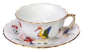 Teegedeck chinesicher Drache und Storch Meissen Neuer Ausschnitt 1. Wahl 1924-34 - Bild 1 von 9