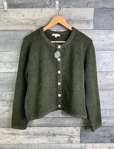 Cárdigan Monzón Mujer Talla Grande Verde Bevan Boucle Clásico Militar Botones - Imagen 1 de 9
