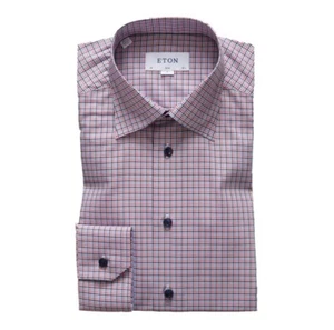 Camisa ETON Slim Fit Rosa/Azul Cuadros, Talla M - Imagen 1 de 11