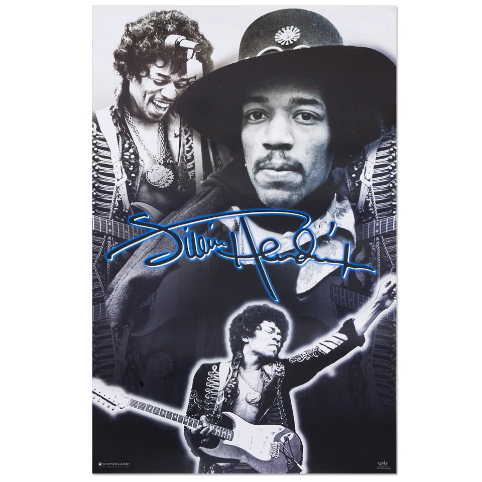 Jimi Hendrix коллаж плакат гитара живой легендарный - Изображение 1 из 1