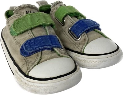 Converse Chuck Taylor All Star Gray Blue Green Toddler Sneakers Size 8 Used Wear - Image 1 of 4