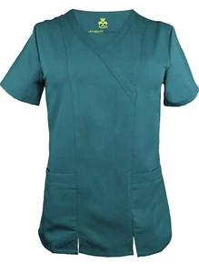 Natural Uniforms Soft Premium Professional Work-Wear 2 Pocket Cross Over Top XS - Picture 1 of 10