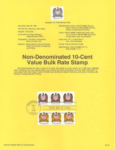 #9315 10c Bulk Rate Coil Stamp #2605-2606 USPS Souvenir Page - Picture 1 of 1