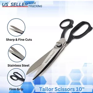 10" Dressmaking Tailor Scissors Fabric Cutting Sewing Trimming Shears Heavy Duty - Picture 1 of 4