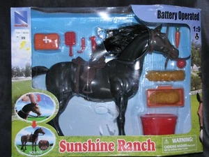 NEW RAY SUNSHINE RANCH BATTERY OPERATED HORSE BEST CLASSIC BROWN W SOUND NEW - Picture 1 of 2