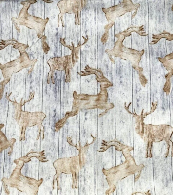 Wintery - 1 yarda - "Vacaciones" CM5167/Tesoros atemporales - Ciervo Foto 1 de 2