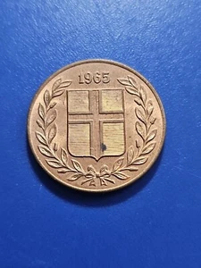 Iceland 1965 5 Aurar Bronze Coin (KM.#9) - Picture 1 of 2