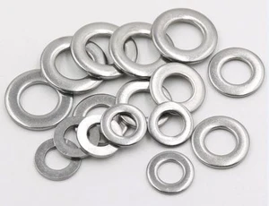 20-1000pcs M1.6 to M10 Stainless Steel Flat Washer Plain Washer Gasket Ring - Picture 1 of 5
