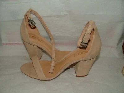 NUEVO WOB SCHUTZ SANDALIA ZAPATOS DE SALÓN TALLA 8 B CUERO NUDE SÓLIDO #475 Foto 1 de 4