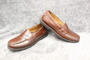 Scarpa mocassino slip on vintage Bass da uomo taglia 8,5 in pelle marrone - Foto 1 di 15