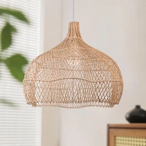 Arturesthome Chandelier Pendant Lampshade Handwoven Rattan Hanging Light Fixture - Picture 1 of 15