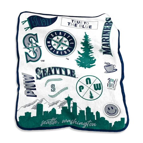 Seattle Mariners MLB 50'' x 60'' Native Raschel Throw Blanket-F52824590 Cover