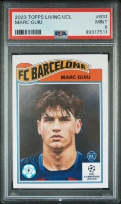 2023 Topps UCL Living Set - #631 Marc Guiu RC Rookie PR: /1329 Barcelona PSA 9 - Image 1 of 3
