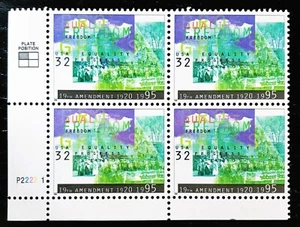 Scott #2980 Plate Block LL - MNH - Women's Suffrage, 19th Amendment - 1995 Issue - Picture 1 of 1