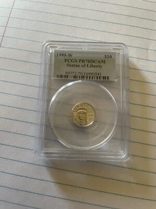 1999-W PCGS PR70 DCAM $10 Platinum American Eagle/ Statue Liberty Coin - Picture 1 of 6