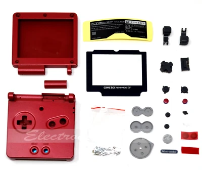 GBA SP Game Boy Advance SP Replacement Housing Shell Screen Lens (RED FLAME) - Image 1 of 4