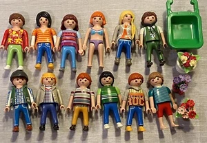 VTG Playmobil Figures 1990s Geobra Boys Girls Wheelbarrow Flowers Toys Lot Of 15 - Picture 1 of 10