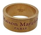 MAISON MARGIELA Logo Engraved Ring Sterling Silver Gold/Red 9/V NEW RRP220
