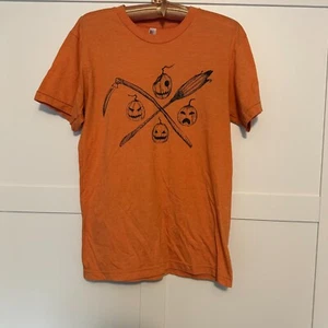 Halloween Shirt American Apparel Orange Sythe Besen Jack O Laternen Kürbisse SM - Bild 1 von 22