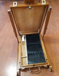 Plein Air Hard Wood Artists Travel Easel, French Style, Brass Hardware