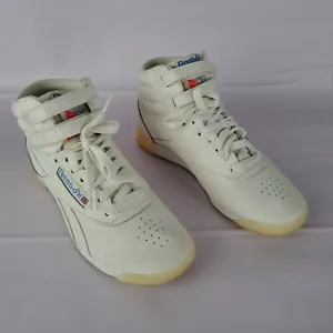 Reebok Classic Freestyle Hi Top Trainers White Leather Mans World - Spl Ed UK5 - Picture 1 of 17