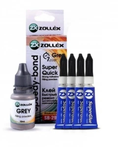 Kit de pegamento adhesivo fuerte 20 segundos unión rápida reparación rápida GRIS - Imagen 1 de 1