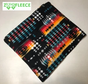 ZooFleece Black Southwestern Aztec Tribal American Throw Bedding Blanket 50X60"  - Picture 1 of 4