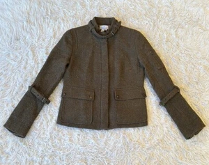 Peruvian Connection Brown Olive Alpaca Wool Zip Front Jacket Size 4 - Picture 1 of 12