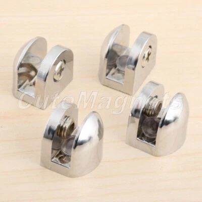 4x Glass Shelf Bracket Clamp 5-6mm Bathroom Board Support Zinc Alloy Brackets - Image 1 of 4