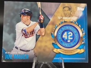 2017 Topps Jackie Robinson Day Commemorative Logo #JRPC-JM Joe Mauer - Picture 1 of 2