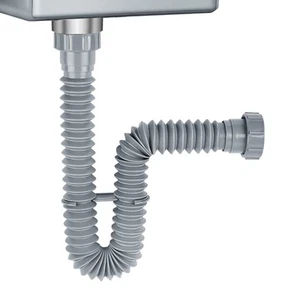 1-1/2 & 1-1/4 Flexible Kitchen Sink Drain Kit Adjustable Bathroom P-Trap Sink - Picture 1 of 6