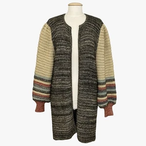 De Colección Bonnie Bill Mujer Suéter L Marrón Seda Mohair Grueso Cárdigan Boho Chic - Imagen 1 de 16