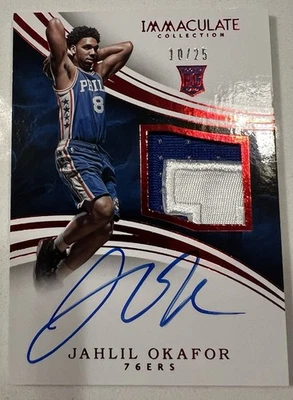 Parche Jahlil Okafor 2015-16 Immaculate Rookie rojo automático/25 Foto 1 de 2