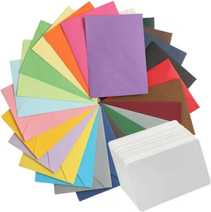 50 Buste (25 Buste Colorate + 25 Bigliettini Bianchi) Buste in Carta Kraft per B - Foto 1 di 6