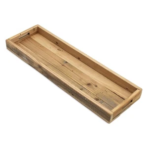 Holz Deko Tablett natur rechteckig - 50 cm - Weihnachten Advent Kerzen Brett - Bild 1 von 7