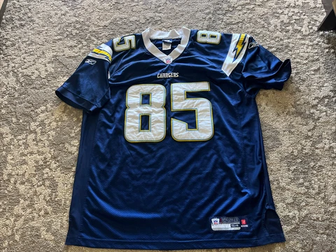 Los Angeles Chargers Jersey Adult Sz 54 Antonio Gates 85 NFL Football Reebok RBK Cover