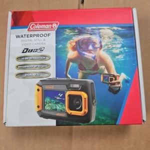 Coleman Duo2 2V9WP 20MP Dual Screen WATERPROOF Digital Camera Red W/ Micro SD - Picture 1 of 11