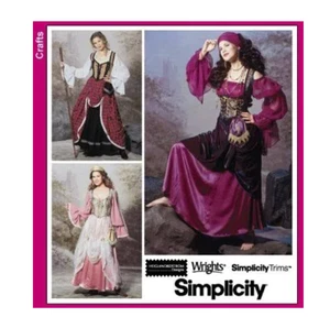 Gypsy Skirt Blouse Corset Sewing Pattern U-pick Size 6-20 Simplicity 9966 OOP - Picture 1 of 2