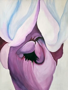 Georgia O'Keeffe Signed Vintage Painting Floral Modernist Fine Art - Picture 1 of 5