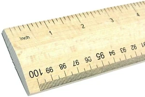 Wooden Rule 1 Meter Yard Stick Ruler Imperial & Metric mm cm inches With Handle - Picture 1 of 5