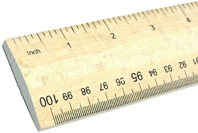 Wooden Rule 1 Meter Yard Stick Ruler Imperial & Metric mm cm inches With Handle  - Image 1 of 4