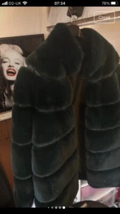 Fake Fur Jacket Size 14, Gorgeous Colour, Feels Glamorous - Picture 1 of 9