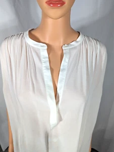 Vince Ivory Blouse Top 100% Cotton Oversized Semi Sheer Size 10 Workwear Career - Picture 1 of 10