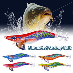1pc Squid Jig Hooks Octopus Cuttlefish Fishing Bait Artificial Wood Shrimp Lure - Picture 1 of 17