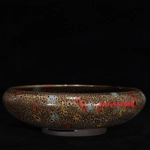 7.4" China Antigua Canción Dinastía Jian Horno Porcelana Piel de Serpiente Esmalte Cepillo Lavado - Imagen 1 de 9