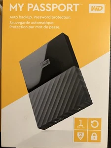 WD My Passport 1TB Portable Hard Drive - Black Generation 1 - Picture 1 of 4
