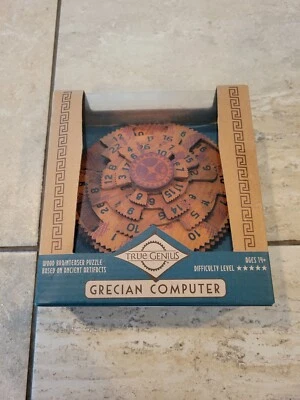 True Genius Grecian Computer Wood Brainteaser Puzzle Travel Games Game - Image 1 of 4