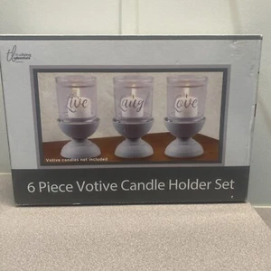 True Living Essentials 6 Piece Votive Candle Holder Set Live Laugh Love - Bild 1 von 4